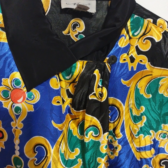 Stunning Vtg AP ltd Multicolor Long Sleeves Blouse Size 10 - Picture 7 of 16